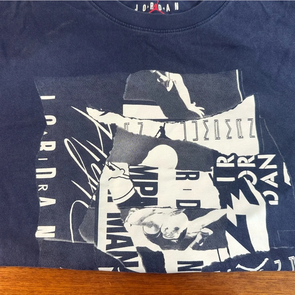 Jordan Men’s‎ Graphic T-Shirt Navy Blue Size M | Michael Jordan Collage Tee